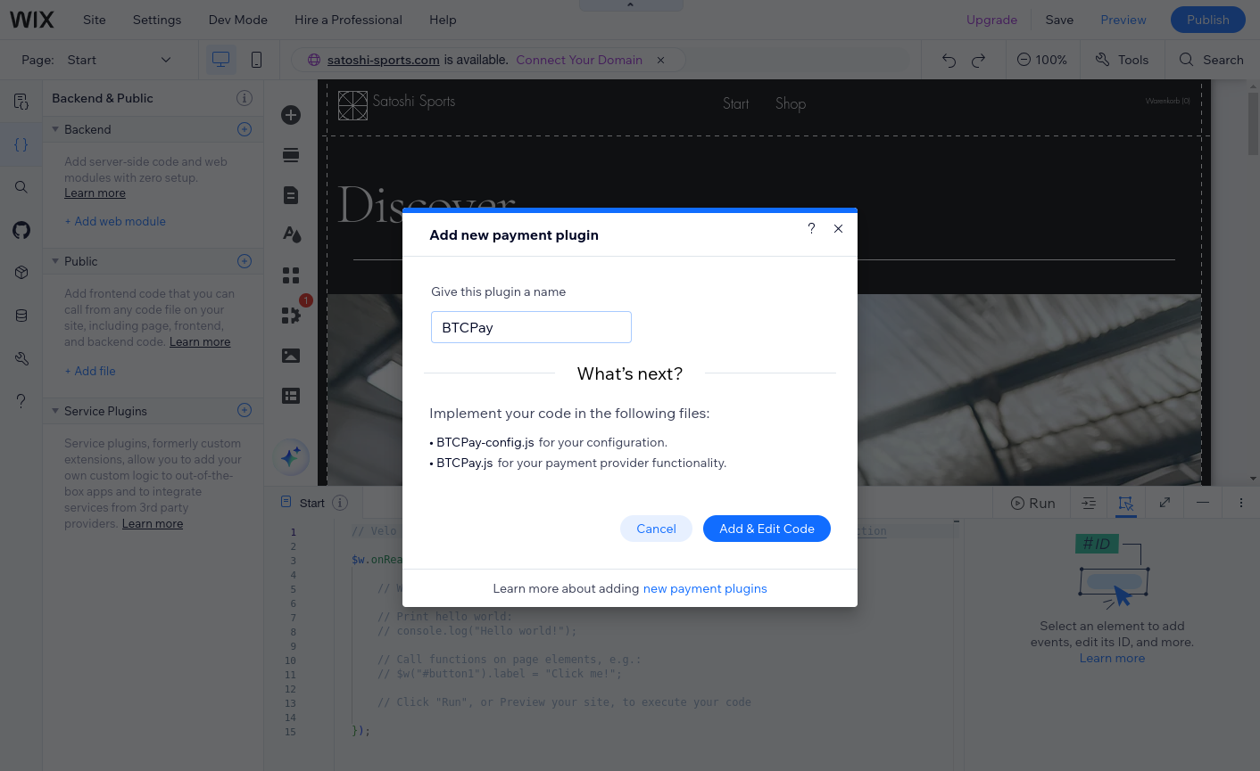 Add & Edit Code Add & Edit Code