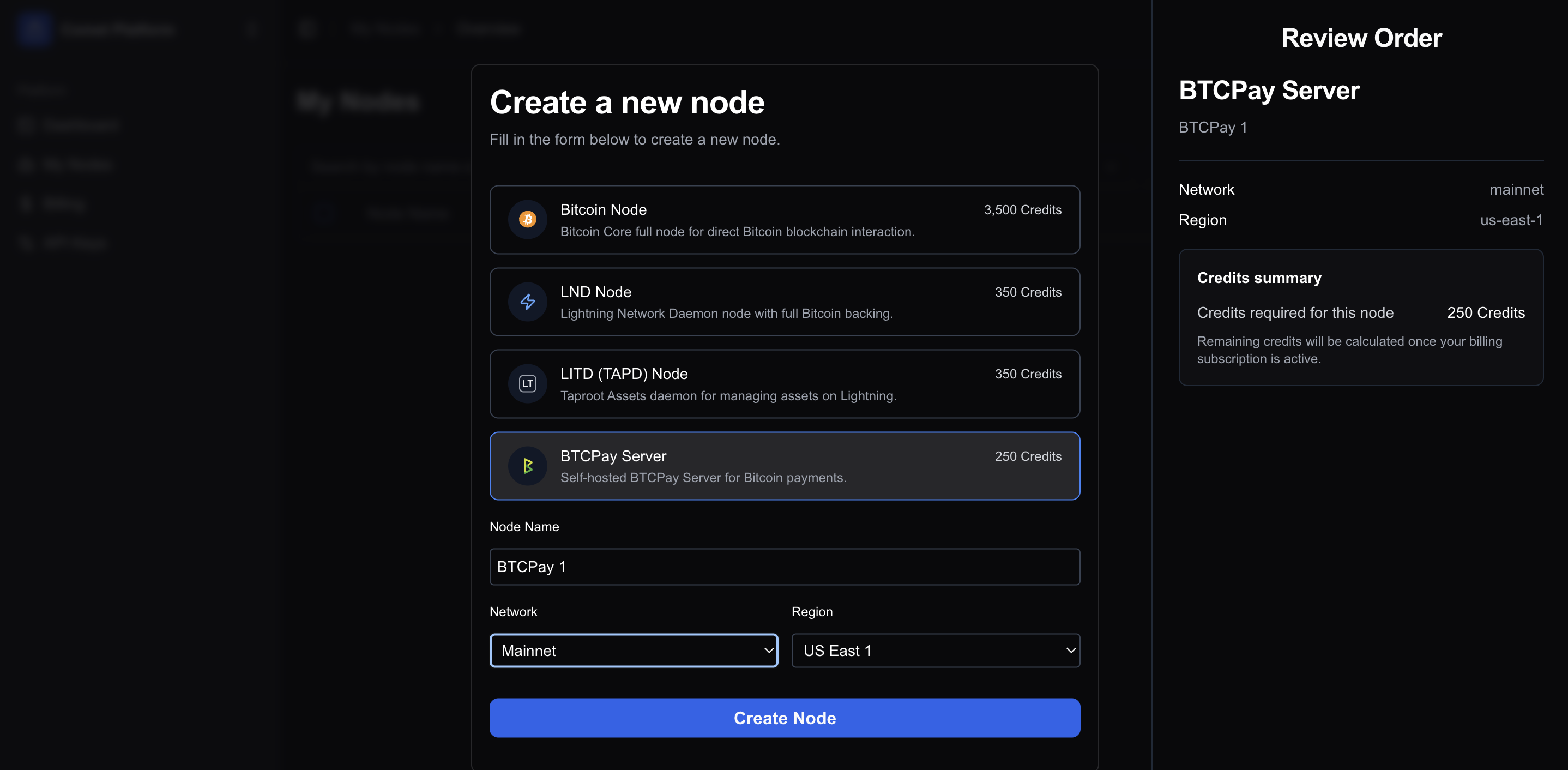 Create a Comet Cash BTCPay Server node Create a Comet Cash BTCPay Server node