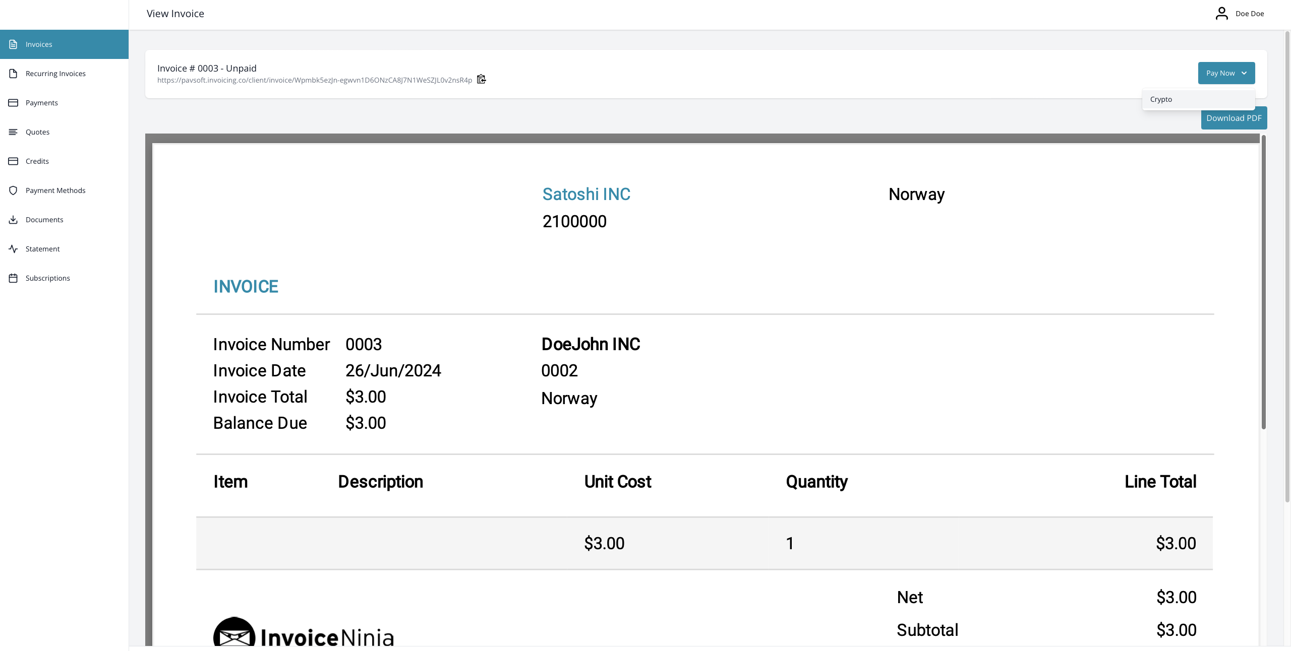 BTCPay Server Invoice BTCPay Server Invoice
