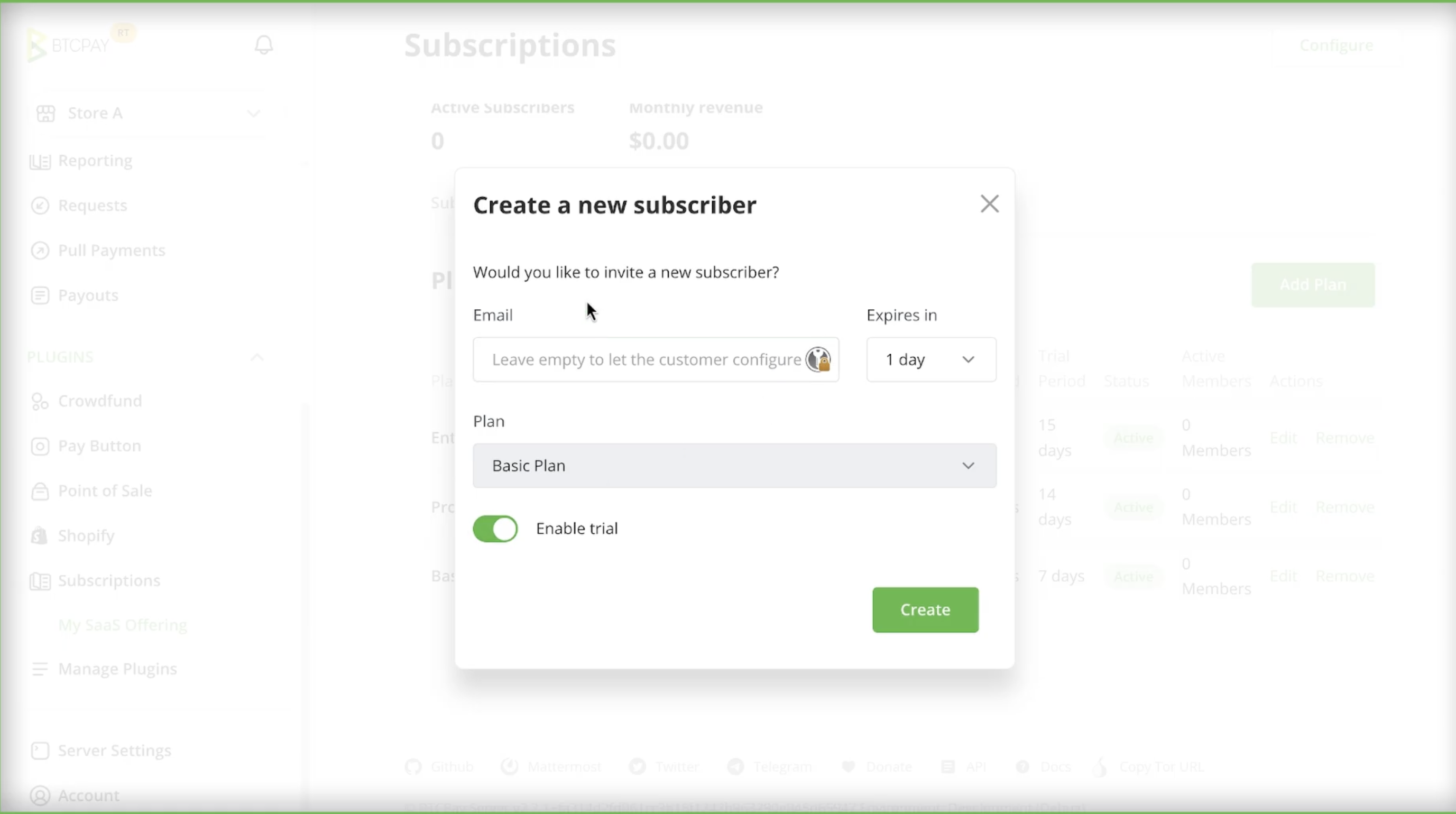 Creating a subscriber Creating a subscriber