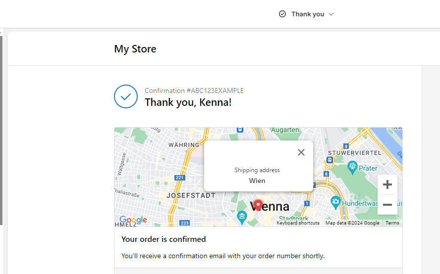 Store setup: thank you page Store setup: thank you page