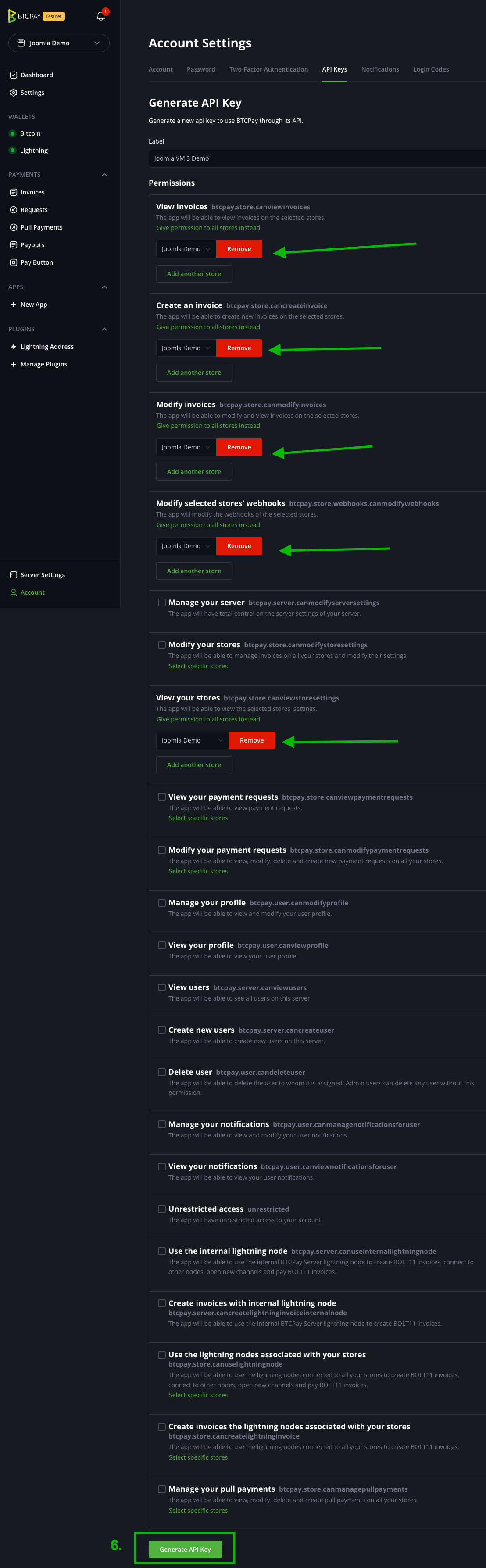 BTCPay Joomla VirtueMart: API Keys Save BTCPay Joomla VirtueMart: API Keys Save
