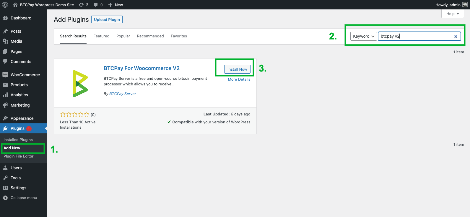 BTCPay WordPress V2: Plugin installation BTCPay WordPress V2: Plugin installation