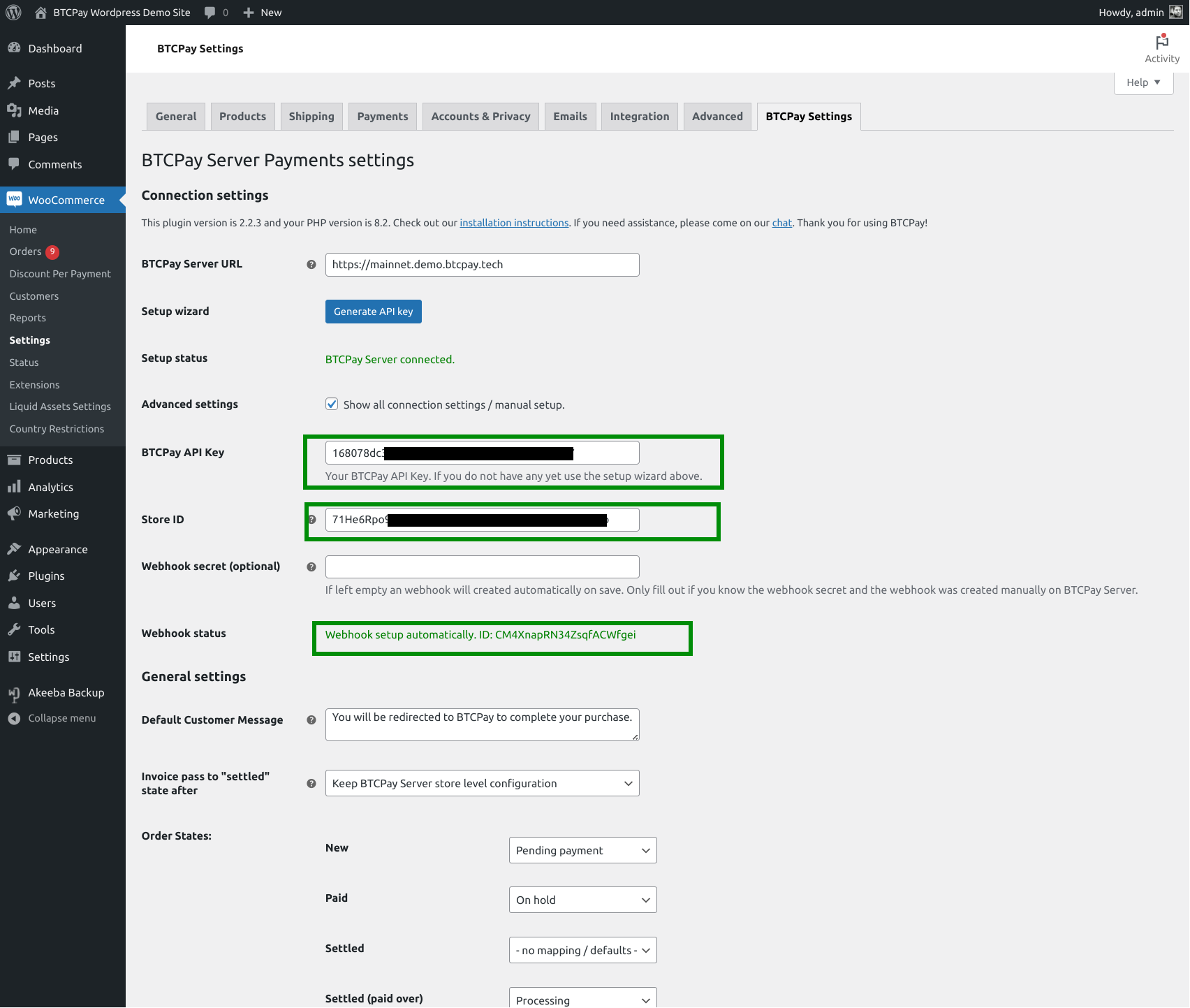 BTCPay WordPress V2: Redirected back to plugin settings BTCPay WordPress V2: Redirected back to plugin settings