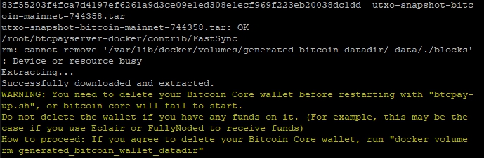 BTCPay Server FastSync BTCPay Server FastSync