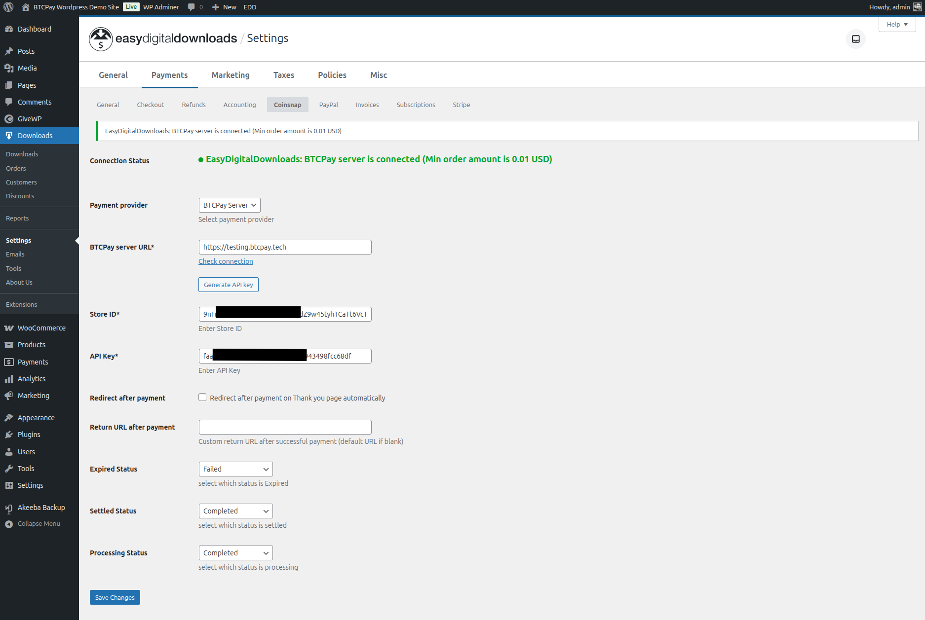 Bitcoin for EDD: Configure completed Bitcoin for EDD: Configure completed
