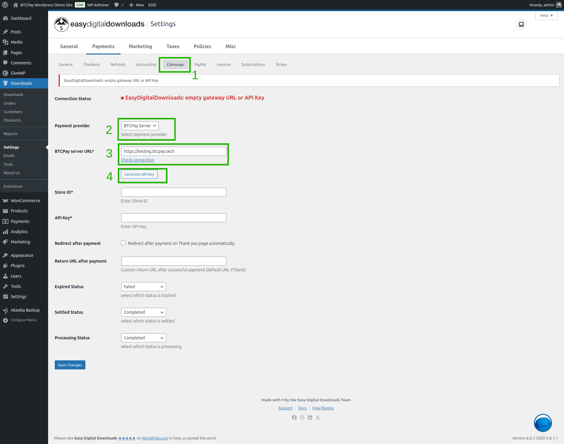 Bitcoin for EDD: Start setup wizard Bitcoin for EDD: Start setup wizard