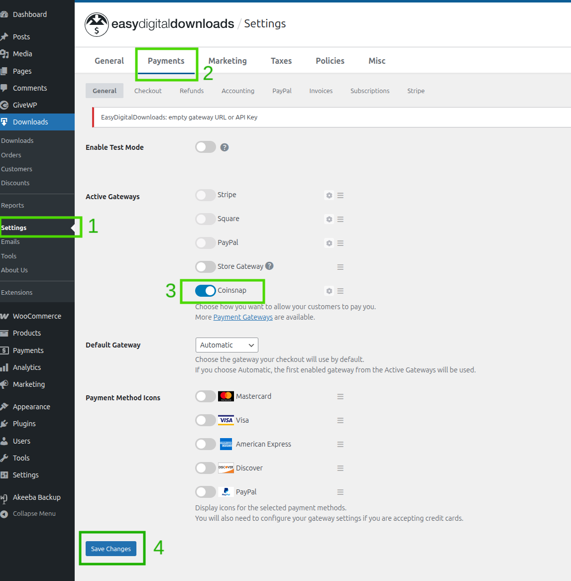 Bitcoin for EDD: Enable payment gateway Bitcoin for EDD: Enable payment gateway