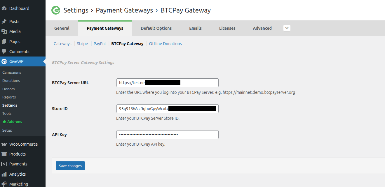 BTCPay for GiveWP: Copy API Key BTCPay for GiveWP: Copy API Key
