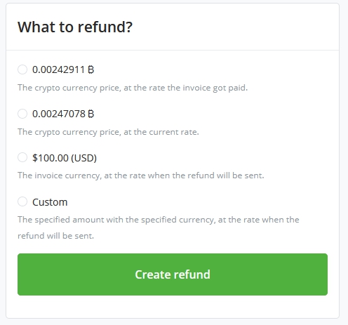 BTCPay Server refund feature BTCPay Server refund feature