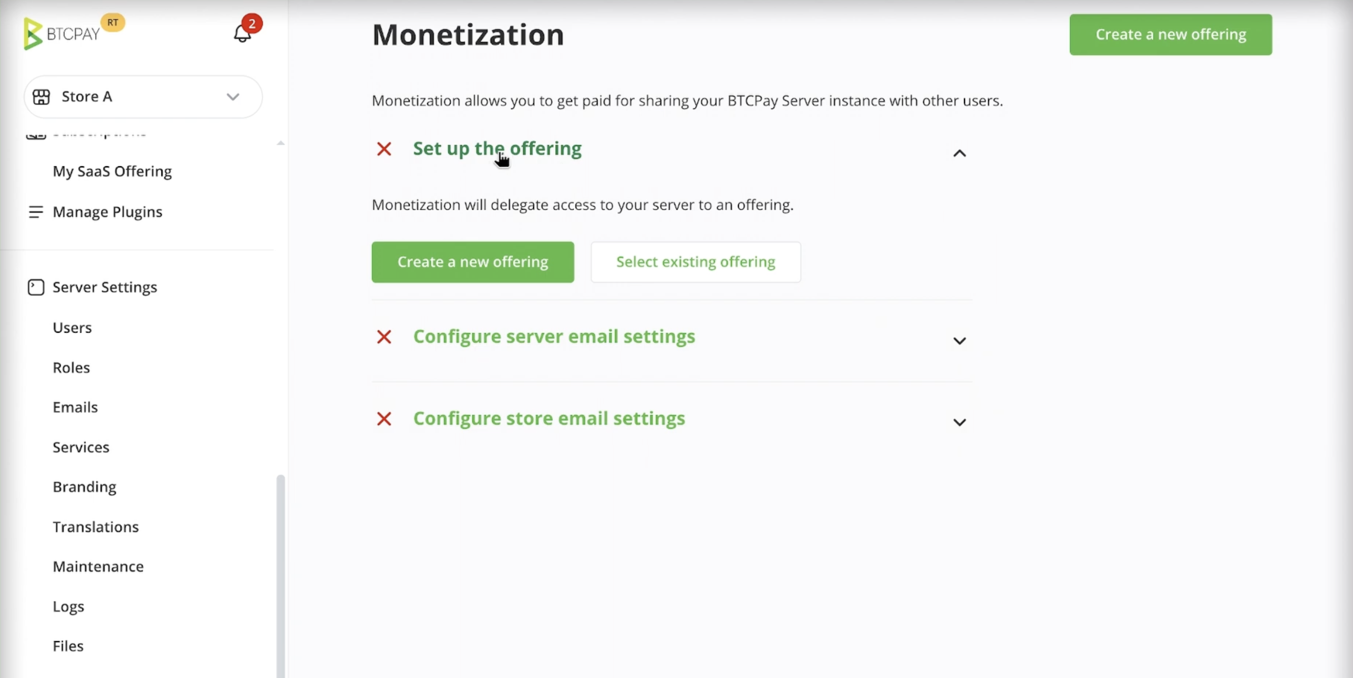 Creating an offer