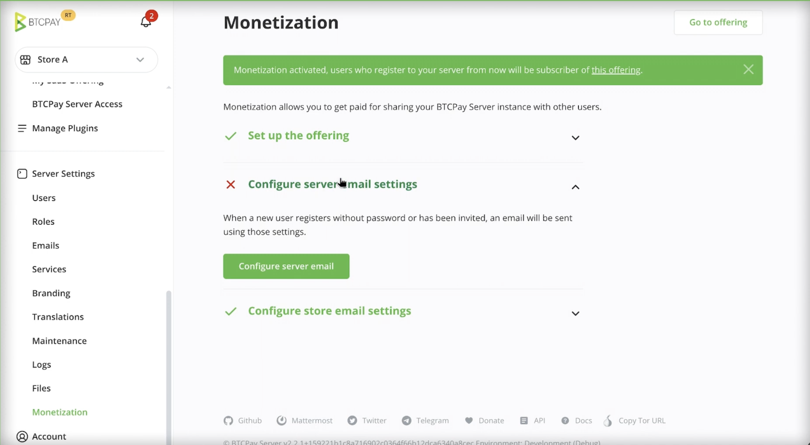 Creating an offer