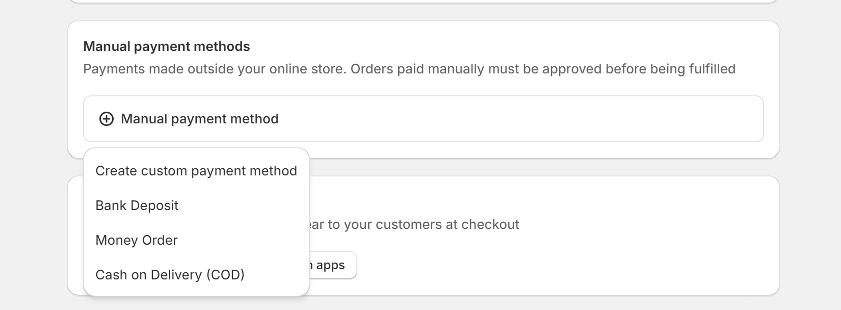 Create payment method step 1 Create payment method step 1